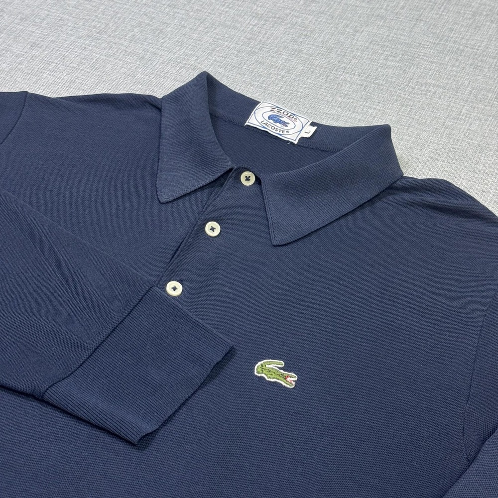 Lacoste Izod Vintage Polo Shirt Mens Large Blue Long Sleeve Cotton Collared